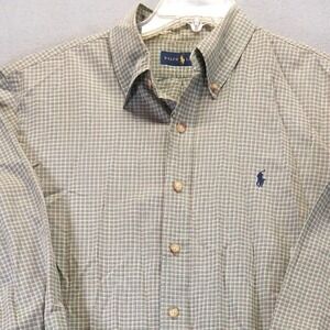 Ralph Lauren Men's Long Sleeve Button Up‎ Olive Green Size XL